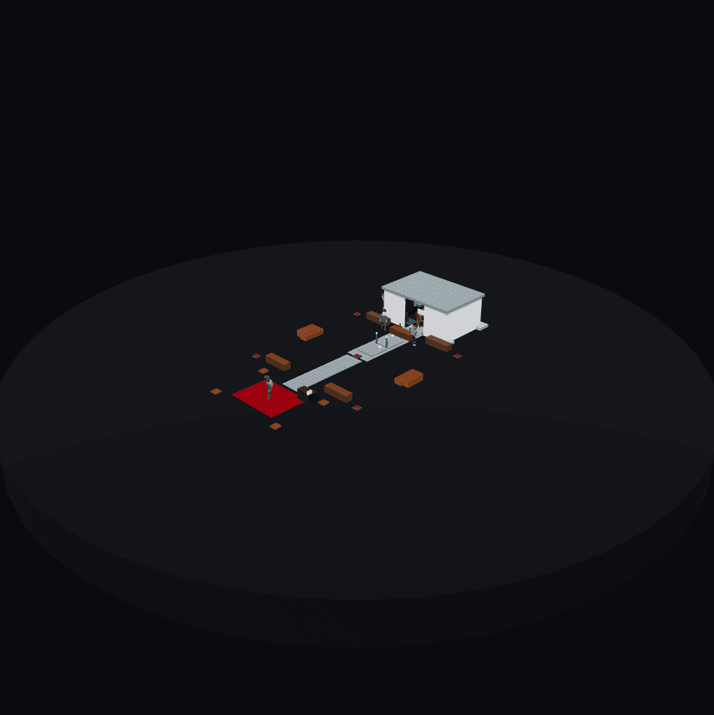 Recorded eight-agent Gemini world with a library and garden connected by paths
