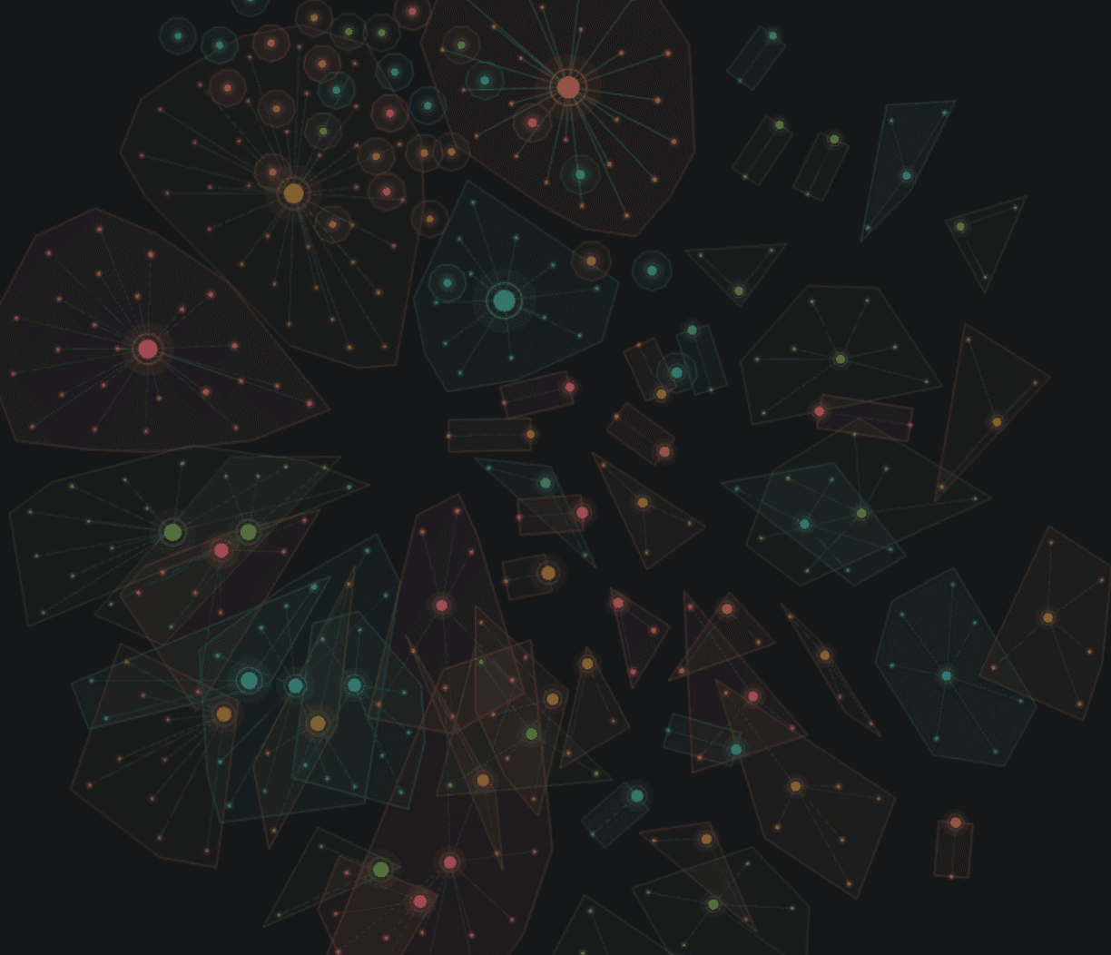 A network of connected environments forming a shared simulation space