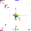 128-agent canvas at 512 placements: 201 colored pixels.
