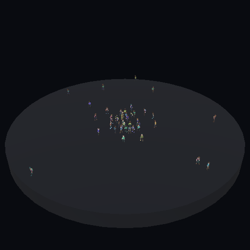 DeepSeek V4.1 Flash · 45 agents · Newcomers on the island