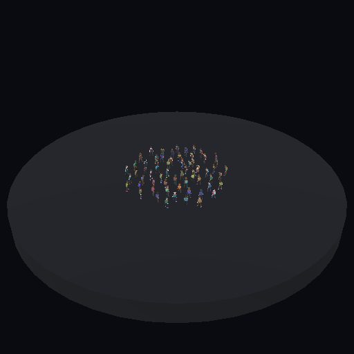 DeepSeek V4.1 Flash · 64 agents · Island population studies