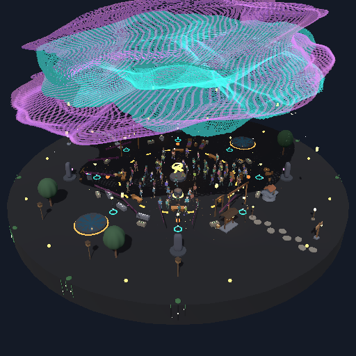 Kimi K3 · 64 agents · Island population studies